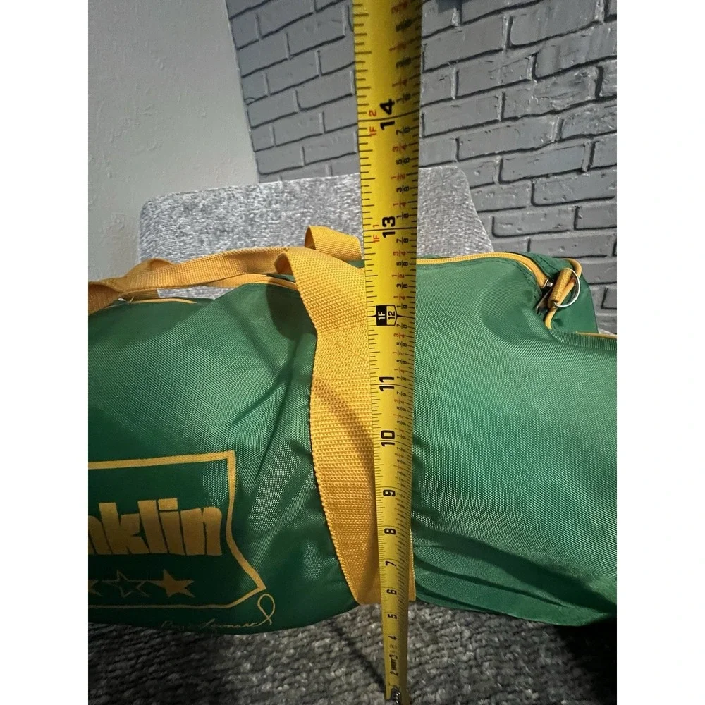 Vintage 1980s Franklin Sugar Ray Leonard Gym Duffle‎ Bag Green Yellow 22